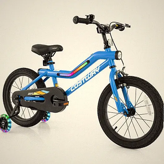 Patented 16 Inch Kids Bike LED Lighted Adjustable with Training Wheels for 4-7 Y